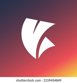 Curvy shapes vector logo within gradient-colored background. Suitable for event, company, business, brand, clothing, and product.