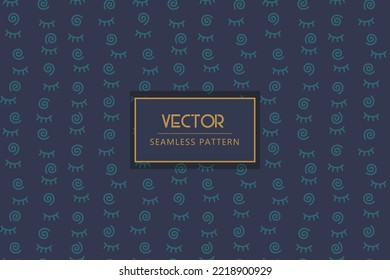 Curvy spiral line geometric shapes seamless repeat vector pattern
