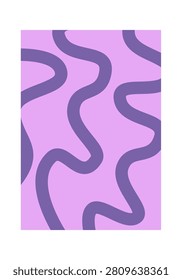 Curvy squiggle lines flow across a soft backdrop in a bold retro pattern. Symbolizes nostalgia, rhythm, movement, and groovy vibe for posters and branding. Cartoon vector illustration.