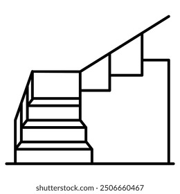 Curvy Stairs Icon Design. Represents Curved Stairs, Curvy Staircase, Round Stairs, Circular Stairs. Vector icon.