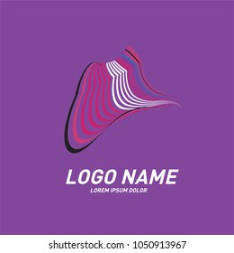 Curvy and stripes simple logo design 