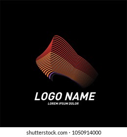 Curvy and stripes simple logo design 