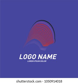 Curvy and stripes simple logo design 