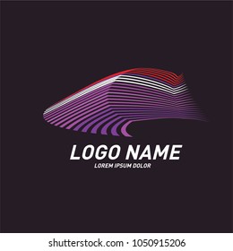 Curvy and stripes simple logo design 