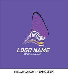 Curvy and stripes simple logo design 