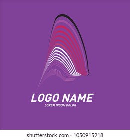Curvy and stripes simple logo design 