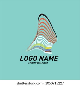 Curvy and stripes simple logo design 