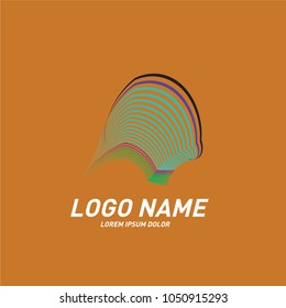 Curvy and stripes simple logo design 