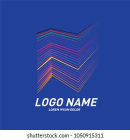 Curvy and stripes simple logo design 