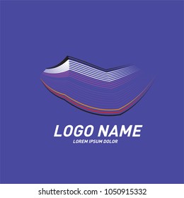 Curvy and stripes simple logo design 