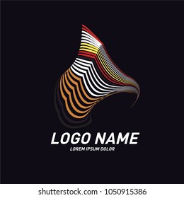 Curvy and stripes simple logo design 