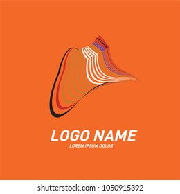 Curvy and stripes simple logo design 