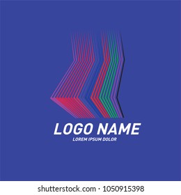Curvy and stripes simple logo design 