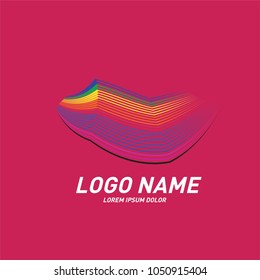 Curvy and stripes simple logo design 