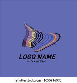 Curvy and stripes simple logo design 