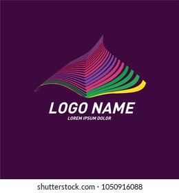 Curvy and stripes simple logo design 