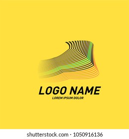 Curvy and stripes simple logo design 