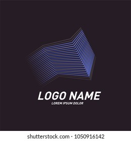 Curvy and stripes simple logo design 