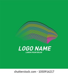 Curvy and stripes simple logo design 