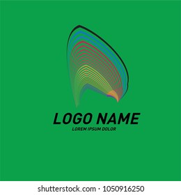 Curvy and stripes simple logo design 