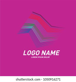 Curvy and stripes simple logo design 