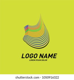 Curvy and stripes simple logo design 