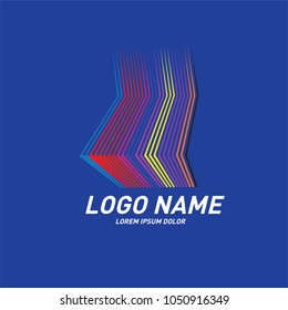 Curvy and stripes simple logo design 