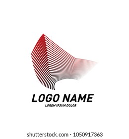 
Curvy and stripes simple logo design 
