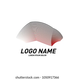 
Curvy and stripes simple logo design 

