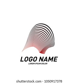 
Curvy and stripes simple logo design 
