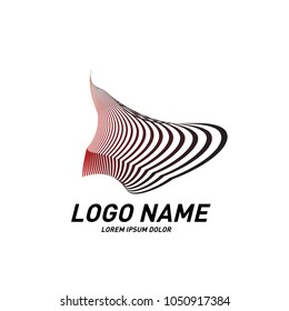 
Curvy and stripes simple logo design 
