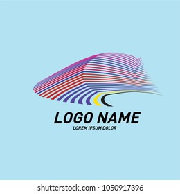 
Curvy and stripes simple logo design 

