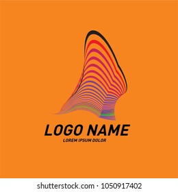 
Curvy and stripes simple logo design 
