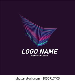 
Curvy and stripes simple logo design 
