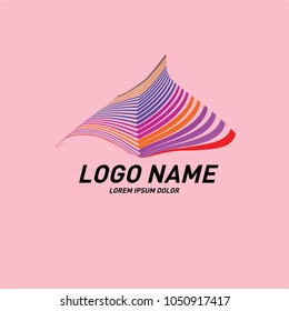 
Curvy and stripes simple logo design 
