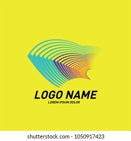 
Curvy and stripes simple logo design 
