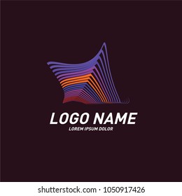 
Curvy and stripes simple logo design 
