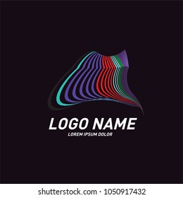 
Curvy and stripes simple logo design 
