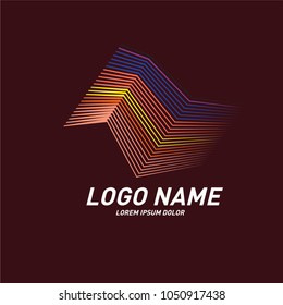 
Curvy and stripes simple logo design 

