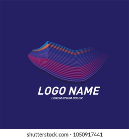 
Curvy and stripes simple logo design 
