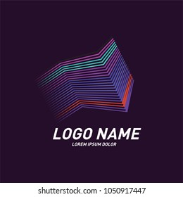 
Curvy and stripes simple logo design 
