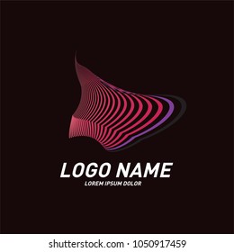 
Curvy and stripes simple logo design 
