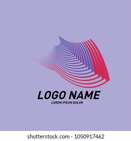 
Curvy and stripes simple logo design 
