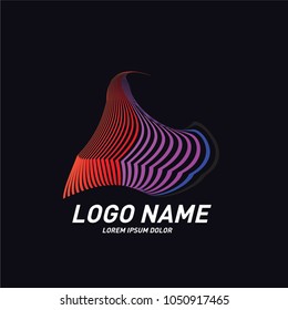 
Curvy and stripes simple logo design 
