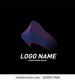 
Curvy and stripes simple logo design 
