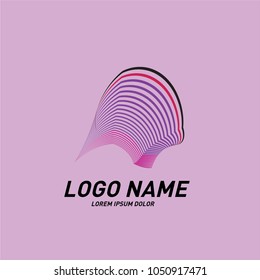 
Curvy and stripes simple logo design 
