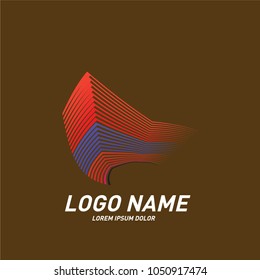
Curvy and stripes simple logo design 
