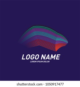 
Curvy and stripes simple logo design 
