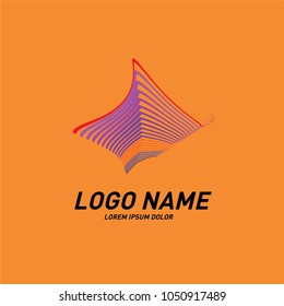 
Curvy and stripes simple logo design 

