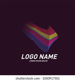 
Curvy and stripes simple logo design 
